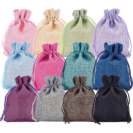 Burlap Packing Pouches Drawstring Bags ABAG-BC0001-15-1