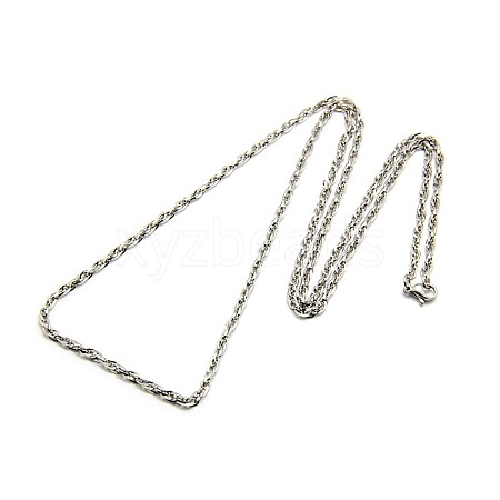 Fashionable 304 Stainless Steel Rope Chain Necklace Making STAS-A028-N039P-L-1