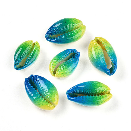 Spray Paint Cowrie Shell Beads SHEL-S274-01C-1