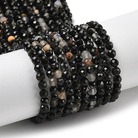 Natural Black Tourmaline Beads Strands G-G189-D09-02-1