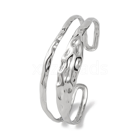 Fashionable 304 Stainless Steel Cuff Bangles for Women BJEW-B104-14P-1