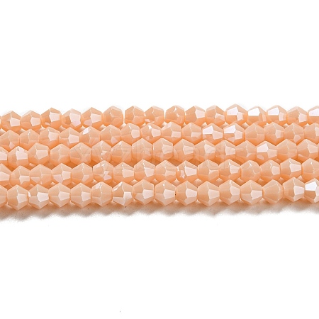 Opaque Solid Color Electroplate Glass Beads Strands EGLA-A039-P4mm-A06-1