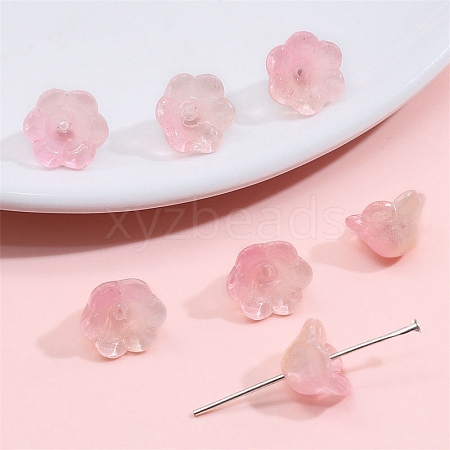 10Pcs Gradient Color Transparent Glass Bead Caps PW-WG464DA-27-1