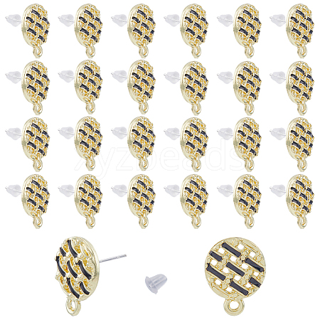 DICOSMETIC 40Pcs Alloy Stud Earring Findings ENAM-DC0001-19-1