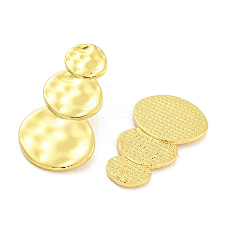 Rack Plating Flat Round Brass Stud Earrings for Women EJEW-G410-64G-1