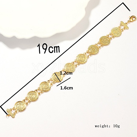 Ramadan Day Brass Antique Coin Link Chain Bracelets for Women PD2211-1