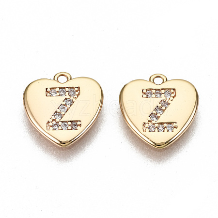 Brass Micro Pave Clear Cubic Zirconia Charms KK-N231-234Z-NF-1