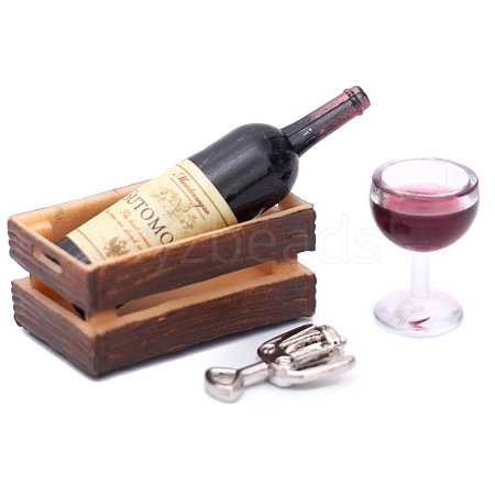 Mini Plastic Basket & Red wine & Goblet & Bottle Opener Sets Model PW-WG41048-01-1