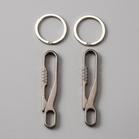 Titanium Alloy Keychains Clasps KEYC-WH0021-37-1