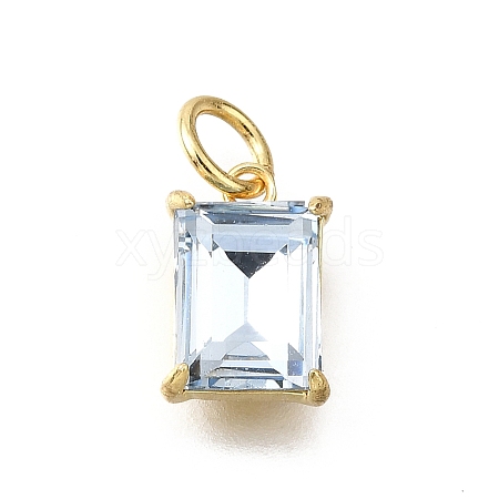 Brass Glass Charms KK-V011-36G-B-1