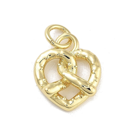 Rack Plating Heart Brass Pendants KK-M293-01G-1