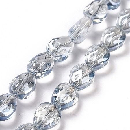 Transparent Electroplate Glass Beads Strands GLAA-C025-02G-1