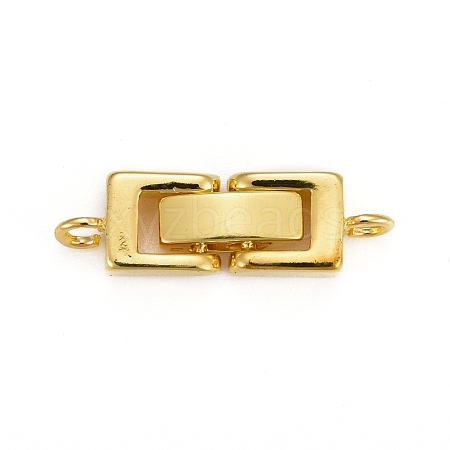 Brass Fold Over Clasps KK-I591-06G-RS-1