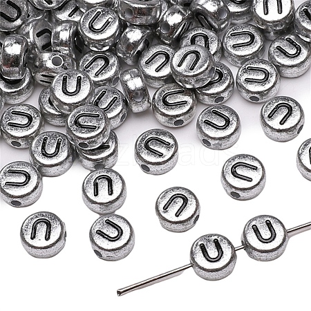 50Pcs Silver Plating Acrylic Beads PW-WG2E8AD-06-1