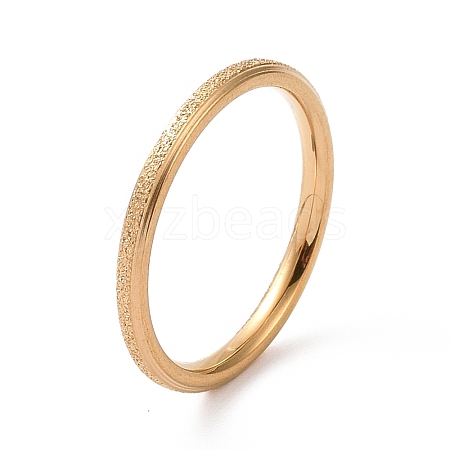 Textured 201 Stainless Steel Simple Thin Finger Ring for Women RJEW-I089-26G-1