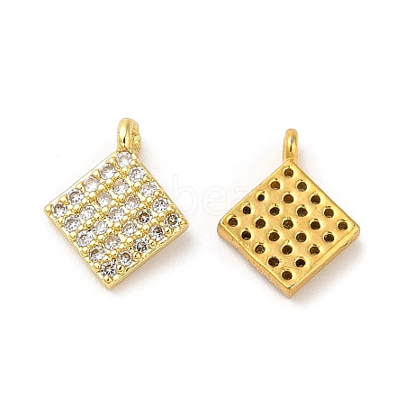 Brass Micro Pave Clear Cubic Zirconia Pendants KK-M246-31G-1