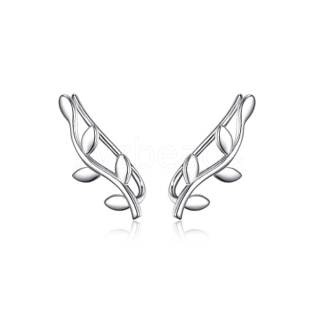 S925 Sterling Silver Leaf Clip-on Earrings for Women Fashion Simple Personality Earrings TY1907-1