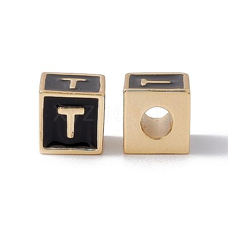 Rack Plating Brass Enamel Beads KK-B060-04G-01T-1