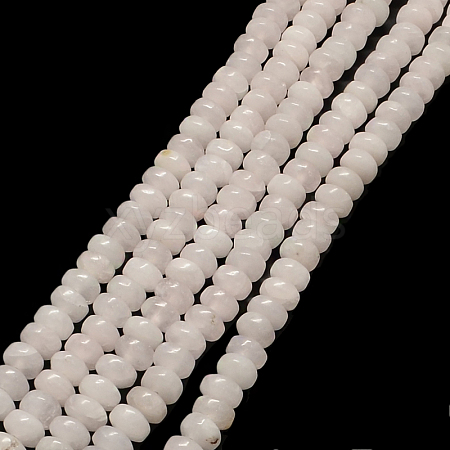 Rondelle Natural Rose Quartz Bead Strands G-Q446-21-1