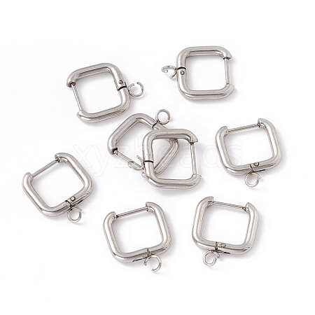 Tarnish Resistant 201 Stainless Steel Hoop Earring Findings STAS-H166-02P-1