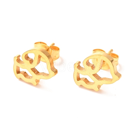 Ion Plating(IP) 304 Stainless Steel Stud Earrings EJEW-C001-10G-1