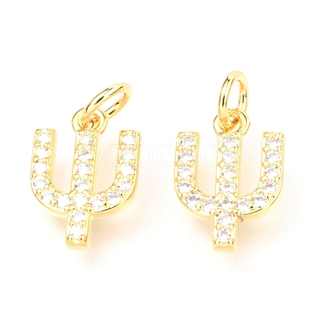 Brass Micro Pave Cubic Zirconia Charms ZIRC-O037-07G-1