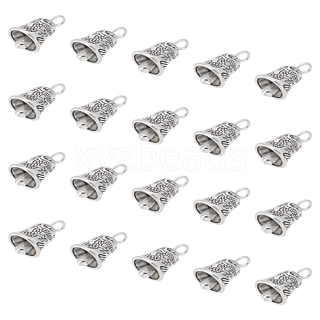 20Pcs Tibetan Style Alloy Bell Pendants FIND-LP0002-48-1
