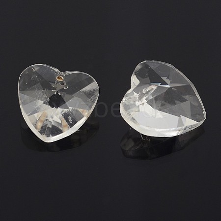 Faceted Heart Glass Charms GLAA-M026-02-A-1