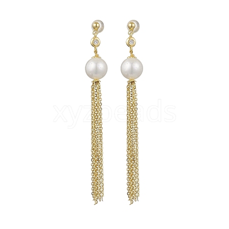 Natural Pearl Ear Studs EJEW-P286-43G-1