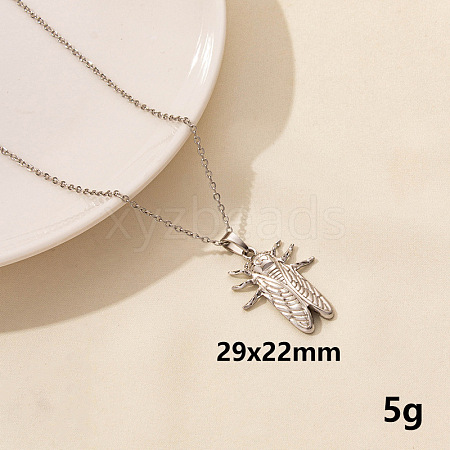 Stainless Steel Insect Pendant Necklace Unisex Jewelry TG2584-3-1