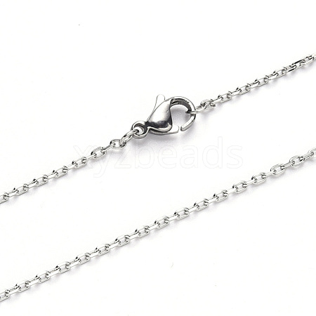 304 Stainless Steel Cable Chain Necklace NJEW-S420-008B-P-1