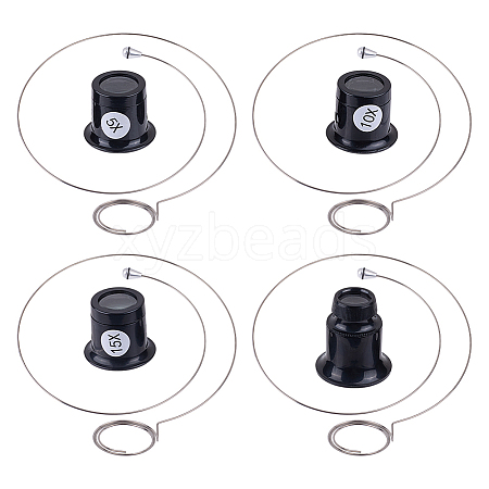 4Pcs 4 Styles Plastic & Glass Magnifier FIND-DR0001-56-1
