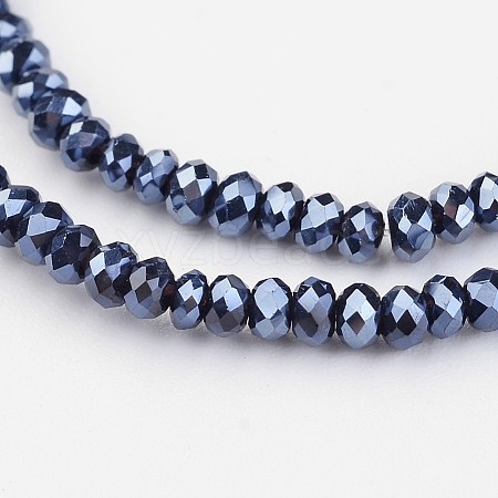 Electroplate Glass Beads Strands EGLA-P018-2mm-F03-1