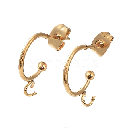 304 Stainless Steel Stud Earring Findings STAS-Z028-B02-G-02-1