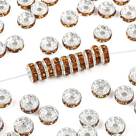 Brass Grade A Rhinestone Spacer Beads RB-A014-Z8mm-17S-1