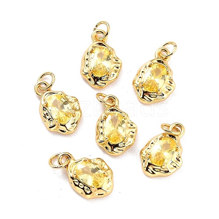 Brass Micro Pave Cubic Zirconia Pendant ZIRC-P089-19G-C-1