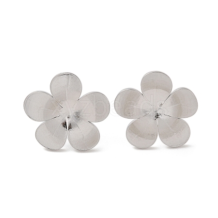 Flower 304 Stainless Steel Stud Earrings for Women EJEW-L272-031P-01-1