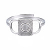 Non-Tarnish 304 Stainless Steel Rectangle Open Cuff Ring RJEW-T023-86P-1