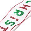 Christmas Theme Polyester Imitation Linen Wrapping Ribbon SRIB-P020-01C-5