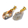 Natural Agate Pendants G-Q998-008E-3