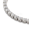 Brass Pave Clear Cubic Zirconia Flat Round Box Chain Slider Bracelets BJEW-YWC0002-12A-P-2