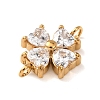 304 Stainless Steel Pave Cubic Zirconia Flower Links Connector Charms STAS-T026-03A-02G-2