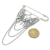 Butterfly Tibetan Style Alloy Rhinestone Charm Safety Pin Brooch JEWB-BR00109-3