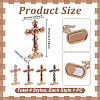4Pcs 4 Colors Religion Alloy Enamel Crucifix Cross Statue Display Decorations DJEW-UN0001-09-3