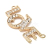 Alloy Crystal Rhinestone Word LOVE Connector Links Charms FIND-M052-09G-NR-2