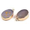 Natural Agate Pendants G-N326-155E-3