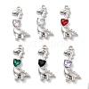 Rack Plating Alloy Rhinestone Pendants PALLOY-F311-20P-1