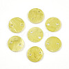 Spray Painted Natural Capiz Shell Connector Charms SSHEL-N039-03F-1