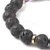 7Pcs 7 Style Natural Mixed Gemstone & Lava Rock Round Beaded Stretch Bracelets Set BJEW-JB08914-4