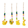 Crafans 4Pcs 4 Style Easter Theme Plastic Hen & Rabbit Pendant Decorations HJEW-CF0001-16A-8